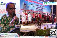 Penjabat Walikota Dr. Frans Pekey, MSi memberikan pesan dan kesan natal keluarga besar PT. Air Minum Jayapura (Perseroda)