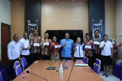 Direksi PDAM Jayapura menerima kunjungan Kepala Dinas Kebudayaan Kota Jayapura Mathias B. Mano, SPar, MKP serta  finalis Tan & Monj Port Numbay tahun 2022 di Kantor Pusat PDAM Jayapura.