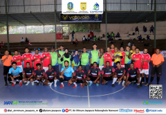 Pertandingan Futsal Persahabatan HUT ke-32 PTAM Jayapura, diikuti 6 tim dari berbagai instansi di Kabupaten dan Kota Jayapura.
