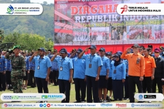 Upacara pengibaran bendera merah putih memperingati HUT ke-78 Republik Indonesia di lapangan Trikora Abepura.